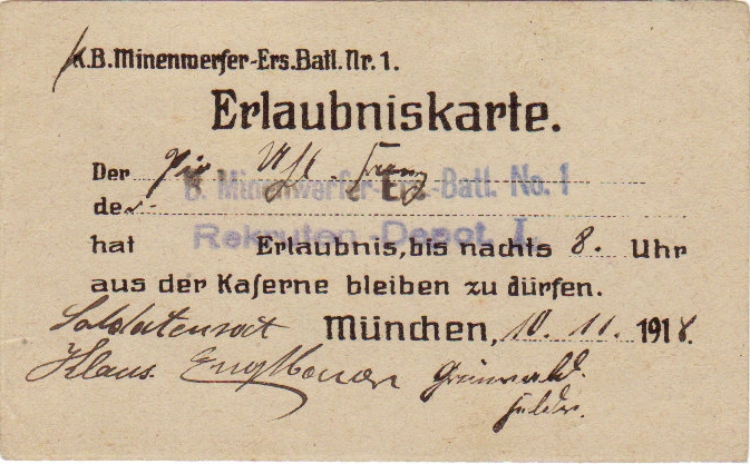 Cards Pionier Minenwerfer-Ers.-Batl.1 Munich 1918 - Image 3