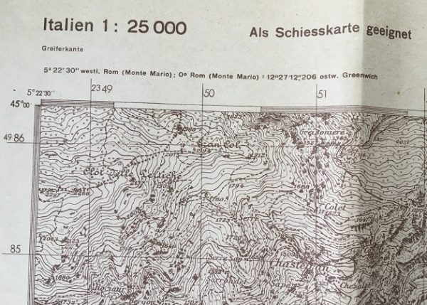 Map Heereskarte 1944 Perosa Argentina Italy - Image 3