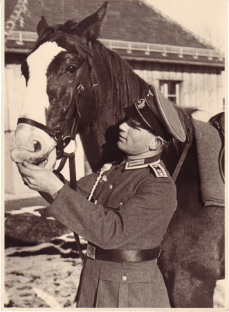 Large photo Feldwebel IR61 7.ID with horse 1937