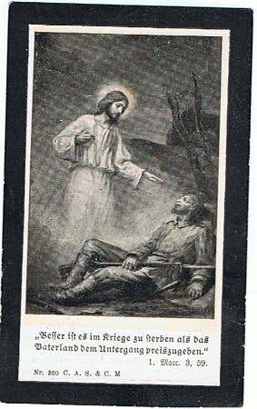 Obituary card soldier Infanterie-Regiment KIA 1915 France - Image 2