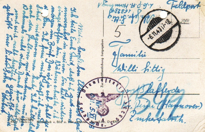 Field post card Luftwaffe Erprobungskommando Jagd-Gruppe 10 - Image 2