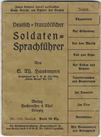 Pocket dictionary French German for soldiers