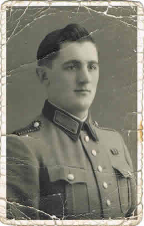 Postcard photo police man Schutzpolizei Tabor Bohemia