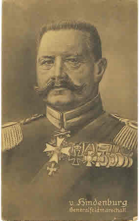 Postcard Generalfeldmarschall von Hindenburg fieldpost 1915