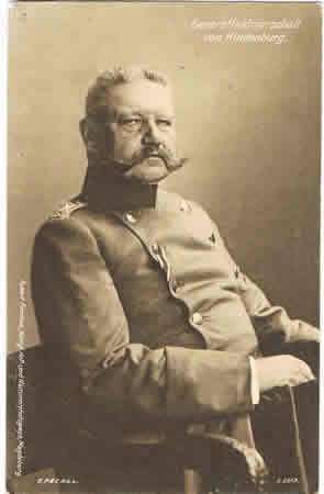 Postcard Generalfeldmarschall von Hindenburg fieldpost 1916