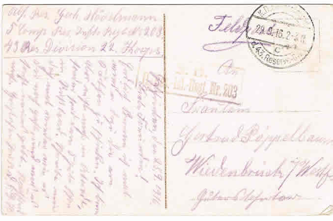 Postcard Generalfeldmarschall von Hindenburg fieldpost 1916 - Image 2