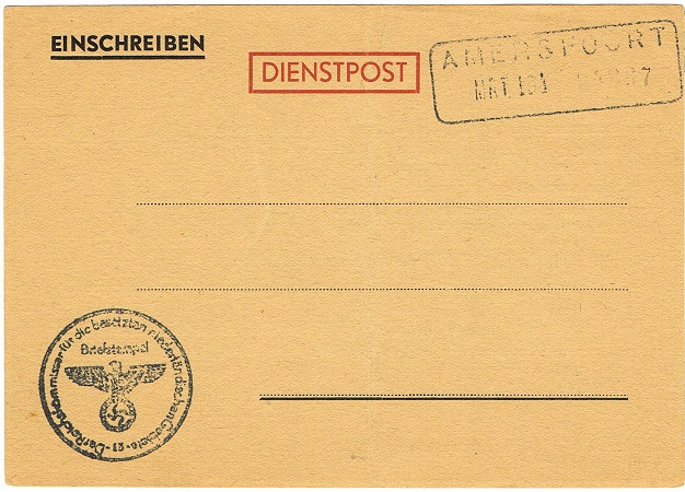 Post card Reichskommisar Niederländische Gebiete Arbeitseinsatz