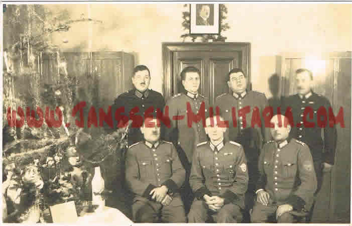 Post card photo police men Christmas 81.Polizei-Revier