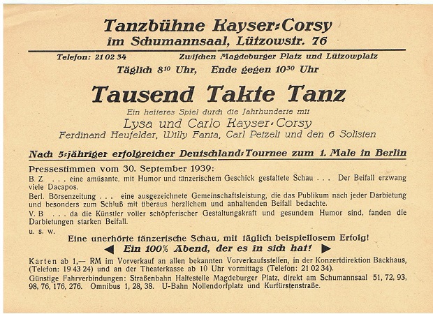 Two programs dancing couple Lysa and Carlo Kayser-Corsy Berlin - Image 2