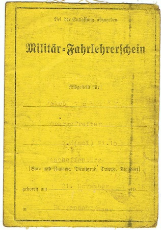 Driving instructor license Pionier 15.Infanterie-Division 1940