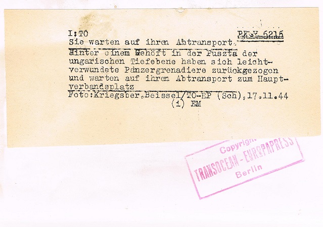 Press photo wounded Panzergrenadiers Hungary 1944 - Image 3