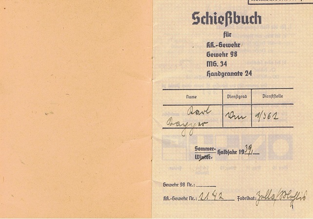 RAD shooting booklet Arbeitsmann 1/362 Rattendorf 1939 - Image 2