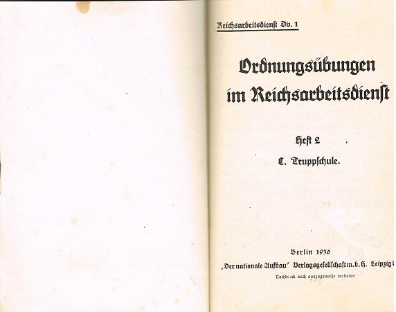 RAD Dv.1 marching manual Ordnungsübungen 1936 - Image 2