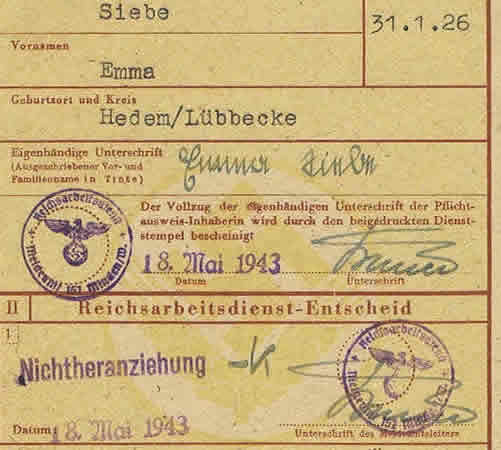 RAD WJ Pflicht-Ausweis duty licence 1943 - Image 4
