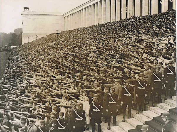 Press photo RAD parade Zeppelin field Nürnberg 1938