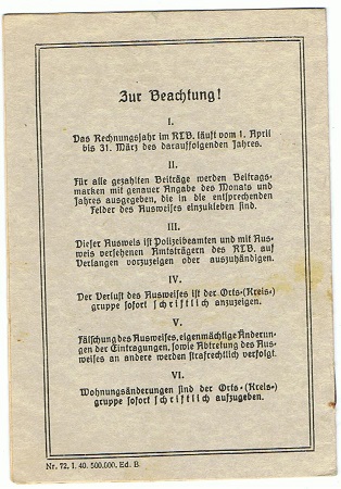Luftschutz memberships pass Liezen-Gröbming 1941 - Image 4