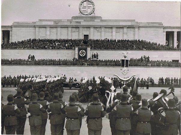 Press photo RAD Adolf Hitler Zeppelin field Nürnberg 1938