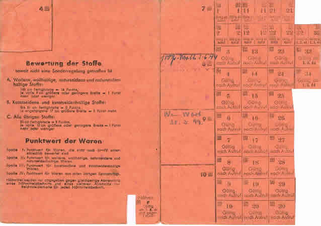 Reichskleiderkarte clothing ration card 1944 Dakau Rosenberg - Image 2