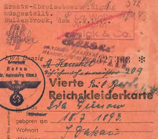Reichskleiderkarte clothing ration card 1944 Dakau Rosenberg - Image 3