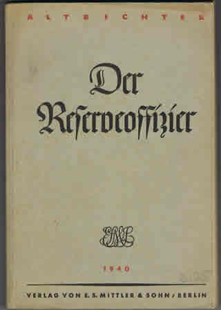 Der Reserveoffizier 1940 general manual for officiers