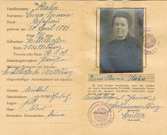 Identity card occupied Rhine area Mittelhofen 1923 - Image 2