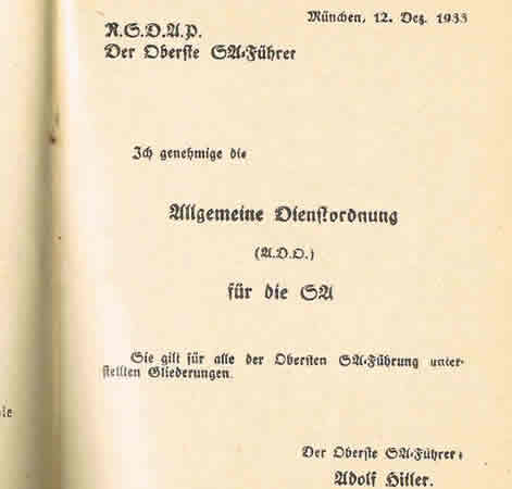SA manual 1933 Allgemeine Dienstordnung - Image 3