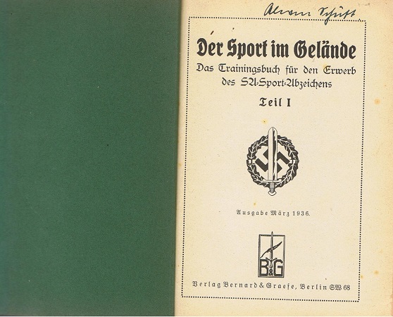 SA manual SA Sport-Abzeichen Sport im Gelände Teil I 1936 - Image 2