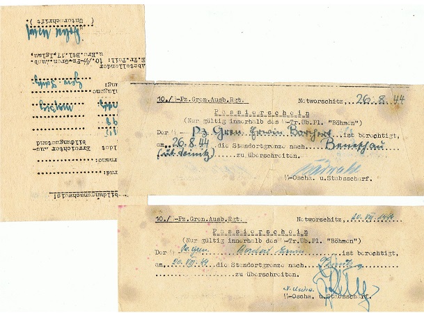 Training documents SS Panzergrenadier Böhmen 1944
