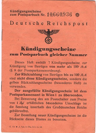 Deutsche Reichspost Kündigungs-Scheine