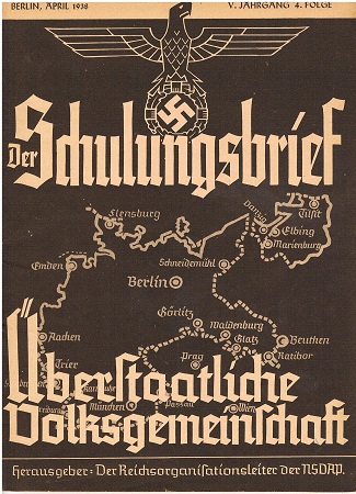 NSDAP propaganda magazine Der Schulungsbrief April 1938