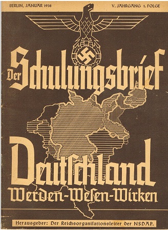 NSDAP propaganda magazine Der Schulungsbrief Jan. 1938