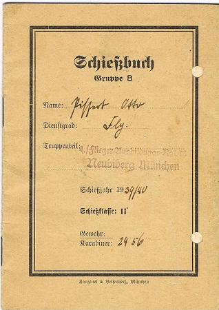 K98 shooting exersize booklet Flieger-Ausbildungs-Rgiment 13