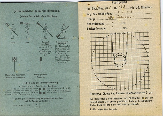K98 shooting booklet Luftwaffe pilot school A/B 125 Neukuhren - Image 2