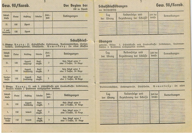 K98 shooting booklet Luftwaffe pilot school A/B 125 Neukuhren - Image 3