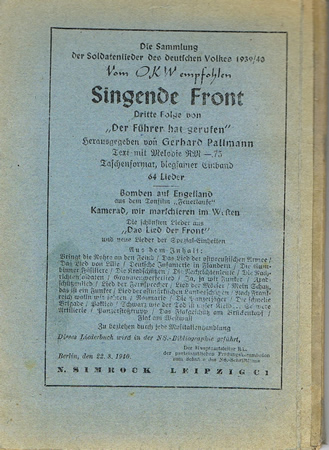 Kriegsmarine song book 1941 Blaujackenlieder - Image 3