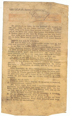 Russian leaflet for soldiers Wählt so oder so / Safe conduct