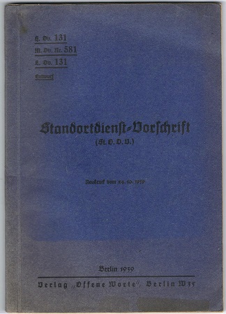 H.Dv.131 Standortdienst-Vorschrift 1939