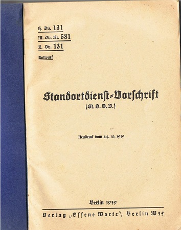 H.Dv.131 Standortdienst-Vorschrift 1939 - Image 2