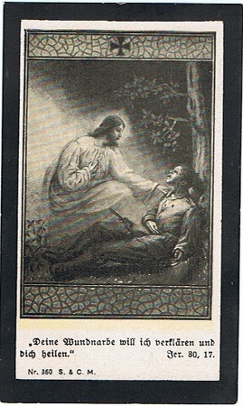 Obituary card Landsturmmann Bavarian Infanterie Rumania 1917 - Image 2