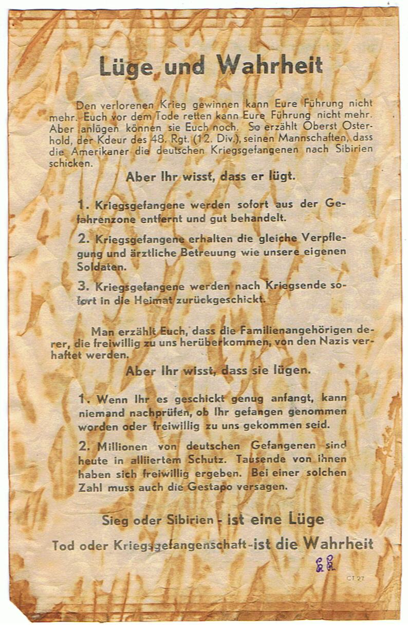 CT27 1944 Lüge und Wahrheit grenade issue