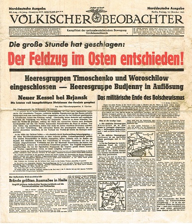 Allied leaflet Volkischer Beobachter Der Feldzug im Osten 1941