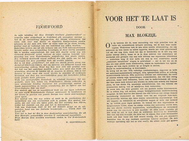 Voor het te laat is. Max Blokzijl Dutch NS propaganda booklet #1 - Image 2