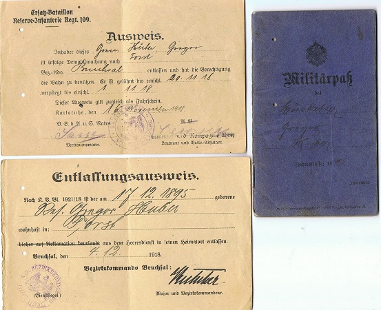 WW1 military pass 1915 Musketier Champagne Somme France