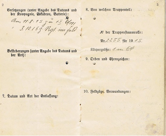 WW1 military pass 1915 Musketier Champagne Somme France - Image 3