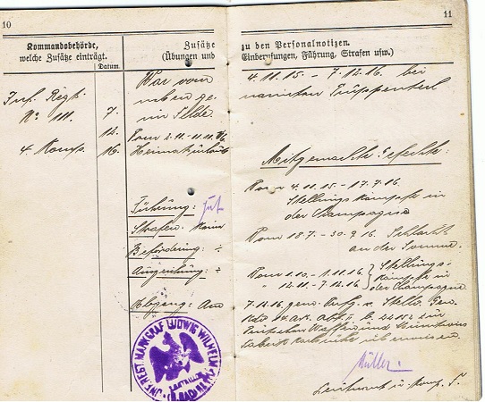 WW1 military pass 1915 Musketier Champagne Somme France - Image 5
