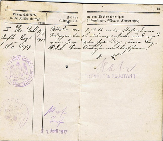WW1 military pass 1915 Musketier Champagne Somme France - Image 6