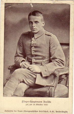Postcard pilot ace Boelcke Field post 1917