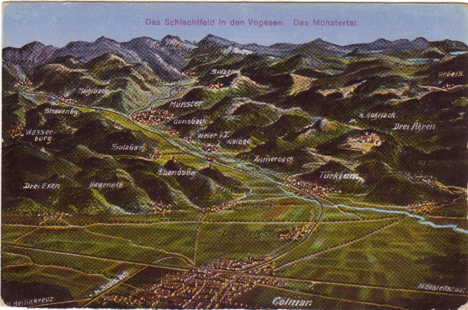 Fieldpost card Colmar Vogesen 1915 12.Landw.-Div.