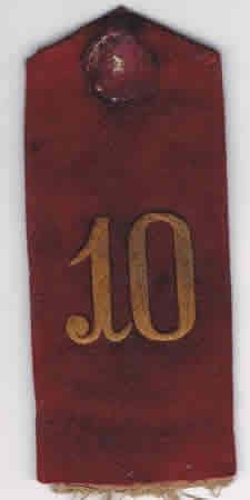 Shoulder board regimental number 10 yellow on red