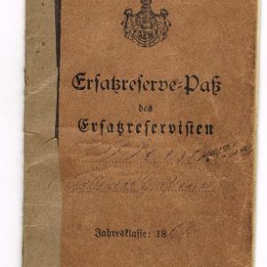 Ersatzreserve Pass Pioneer Eisenbahn 1917